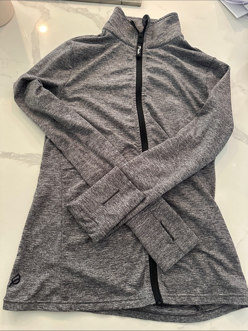P’tula Bare Heather Grey Full-Zip Athletic Jacket